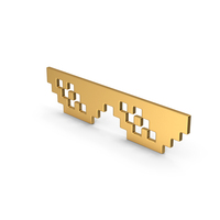 Gold Meme Glasses PNG & PSD Images