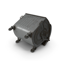 Metal Garbage Container Rusty Open Posed PNG & PSD Images