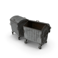 Metal Garbage Containers Rusty Posed PNG & PSD Images
