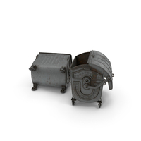 Metal Garbage Containers Rusty Posed PNG & PSD Images