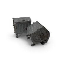 Metal Garbage Containers Rusty Posed PNG & PSD Images