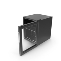Black Open Mini Fridge Beverage Cooler PNG & PSD Images