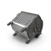Metal Garbage Container Steel Worn Open Posed PNG & PSD Images