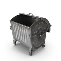 Metal Garbage Container Steel Worn Open PNG & PSD Images