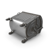 Metal Garbage Container Steel Worn Posed PNG & PSD Images