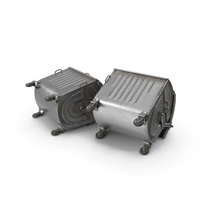 Metal Garbage Containers Steel Worn Posed PNG & PSD Images
