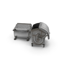Metal Garbage Containers Steel Worn Posed PNG & PSD Images
