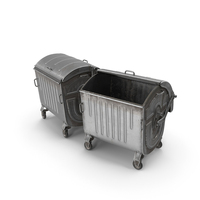 Metal Garbage Containers Steel Worn Posed PNG & PSD Images