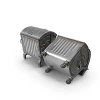 Metal Garbage Containers Steel Worn PNG & PSD Images