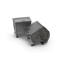 Metal Garbage Containers Steel Worn Posed PNG & PSD Images