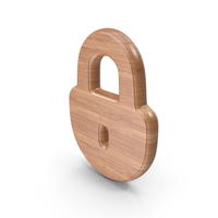 Wood Padlock Symbol PNG & PSD Images