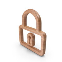 Wood Padlock Symbol PNG & PSD Images