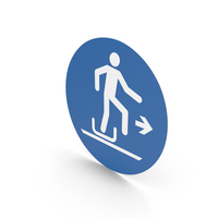 Exit Sled Toboggan To The Right Sign PNG & PSD Images