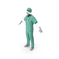 Blue Emergency Surgeon Costume Scrubs PNG & PSD Images