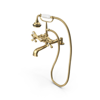 Classic Shower Mixer Gold PNG & PSD Images