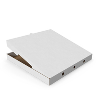 Pizza Box Slightly Opened White PNG & PSD Images
