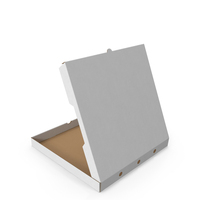 Pizza Box Half Opened White PNG & PSD Images