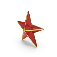 Gold Frame Red Glass Star Icon PNG & PSD Images