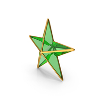 Gold Frame Green Glass Star Icon PNG & PSD Images