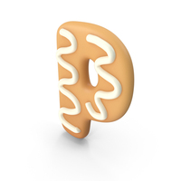 Ginger Cookie Letter P PNG & PSD Images