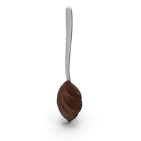 Chocolate Whipped Splash with Spoon PNG & PSD Images