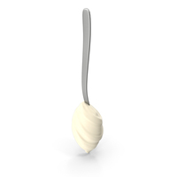 Cream Whipped Splash with Spoon PNG & PSD Images