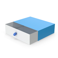 Blue Box Package With Ribbon Handle PNG & PSD Images