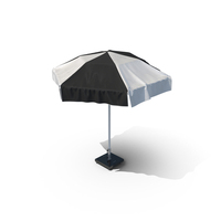 Beach Parasol Black And White PNG & PSD Images