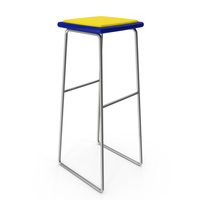 Long Bar Stool Blue And Yellow PNG & PSD Images
