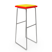 Red And Yellow Long Bar Stool PNG & PSD Images