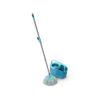 Twist Mop with Bucket Turquoise PNG & PSD Images