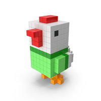 Voxel Chicken PNG & PSD Images