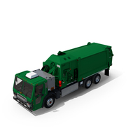 Electric Refuse Truck Green Simple Interior PNG & PSD Images