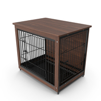 Wooden Crate with Metal Grid for Pets PNG & PSD Images
