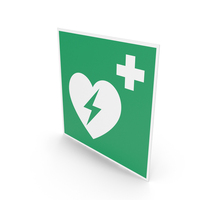 Automated External Heart Defibrillator Sign PNG & PSD Images