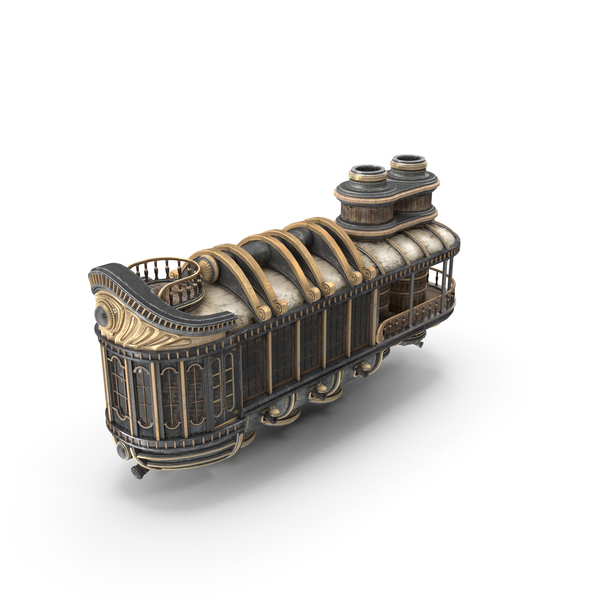 Fly Tram Steampunk PNG & PSD Images