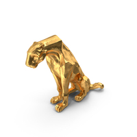 Sitting Leopard Statue PNG & PSD Images