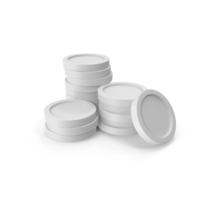 White  Coins Stack PNG & PSD Images