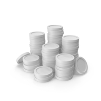 White Coins Stack PNG & PSD Images