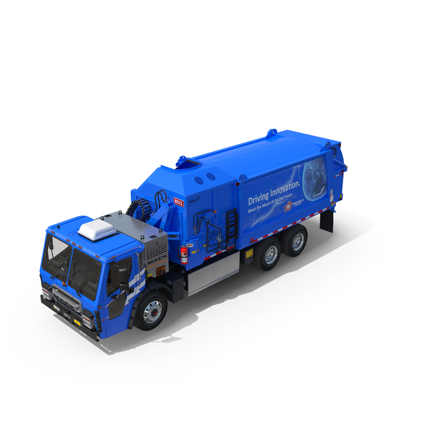 Electric Mack LR Refuse Blue Simple Interior PNG & PSD Images