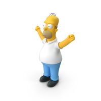 Homer Simpson Hands Up Pose PNG & PSD Images