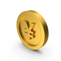 Gold Yuan or Yen Coin PNG & PSD Images