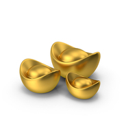 Gold Chinese Ingots PNG & PSD Images
