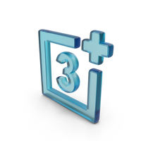 Glass Age Restriction 3+ Symbol PNG & PSD Images