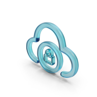 Cloud Lock Symbol Glass PNG & PSD Images
