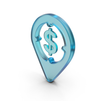 Dollar Bank Location Symbol Glass PNG & PSD Images