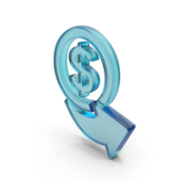 Glass Dollar Exchange Arrow Symbol PNG & PSD Images