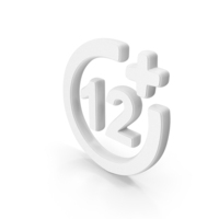 Age Limit 12 Symbol White PNG & PSD Images