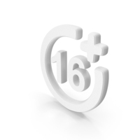 Age Limit 16 Symbol White PNG & PSD Images