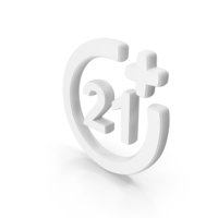 Age Limit 21 Symbol White PNG & PSD Images